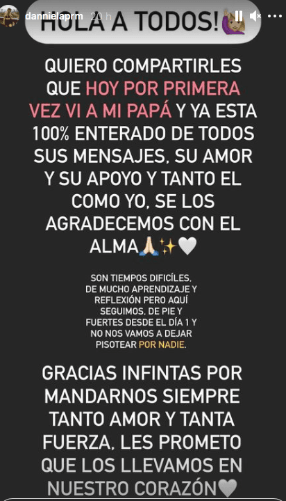 Daniela Parra se reúne con su padre en la cárcel.