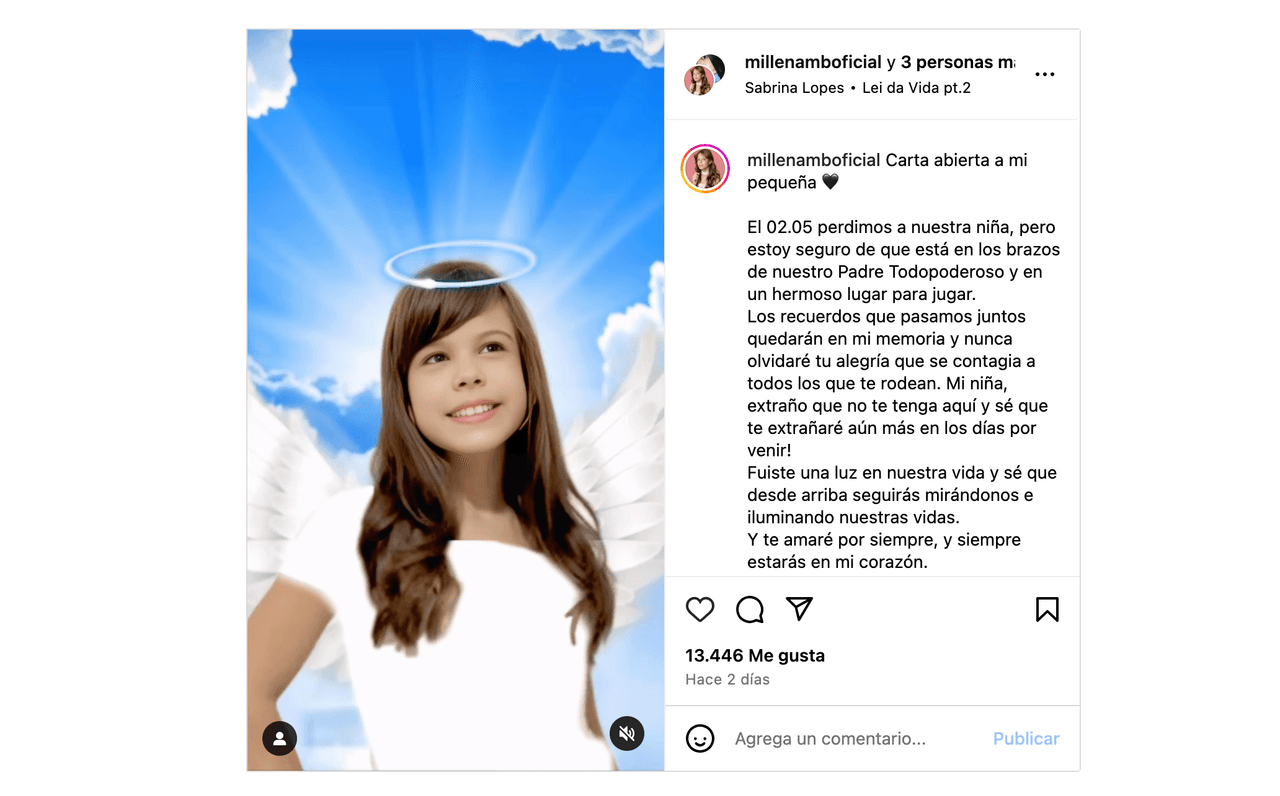 Muere actriz infantil Millena Brandão a los 11 años; la despiden entre lágrimas