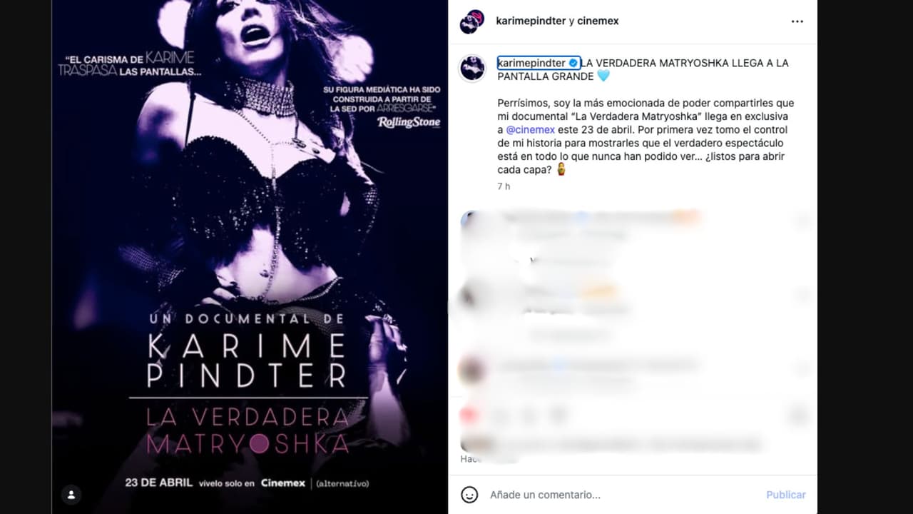 Karime Pindter anuncia documental y revela cuándo se estrenará en cines
