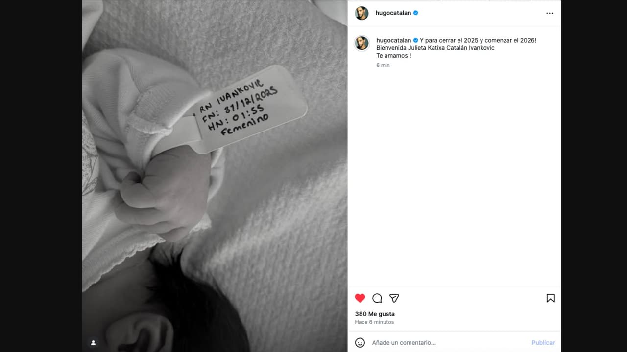 Hugo Catalán anuncia el nacimiento de su hija
