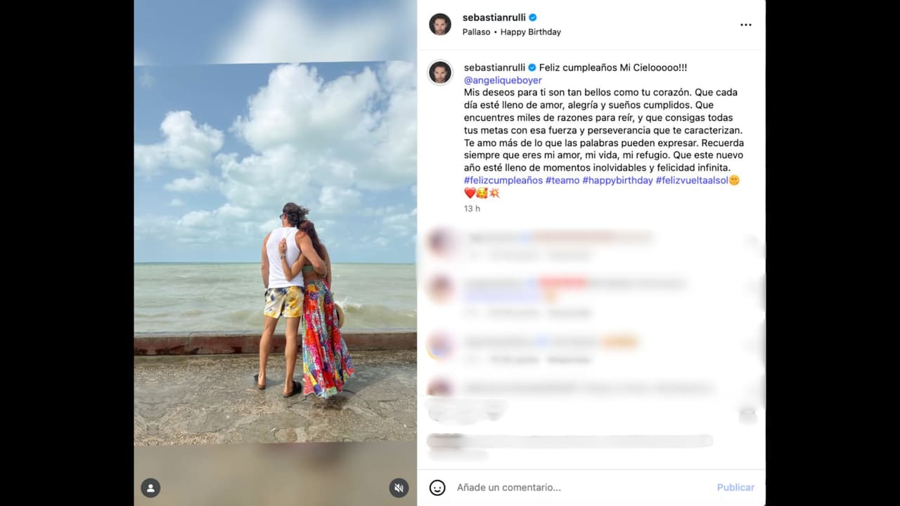 Sebastián Rulli dedica emotivo mensaje a Angelique Boyer por su cumpleaños