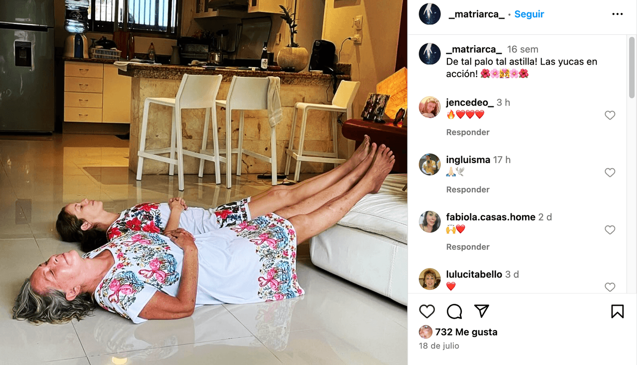 Esta es la última foto que Marina Sodi, hija de Ernestina Sodi, publicó junto a su madre