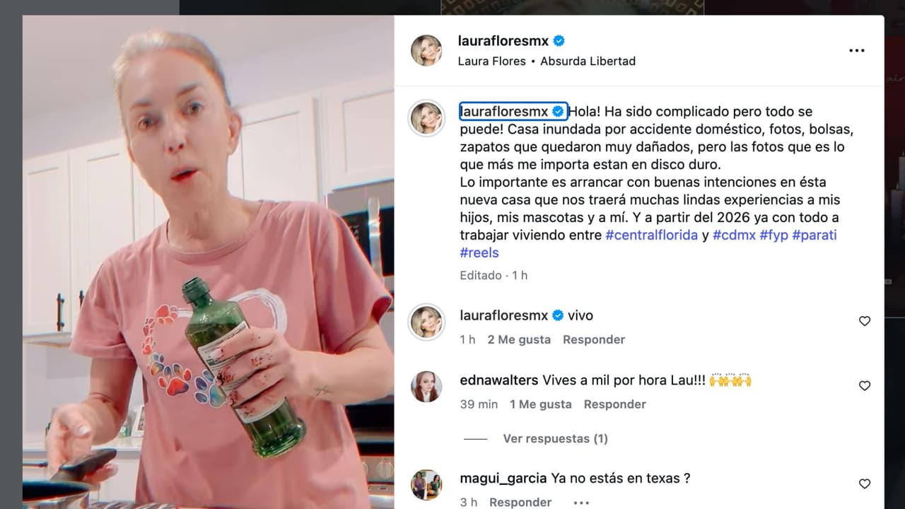 Laura Flores revela accidente doméstico.