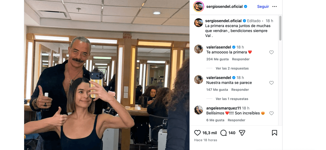 Sergio Sendel presume cómo se ve en telenovela de Televisa con su famosa hija: lucen idénticos (FOTO)