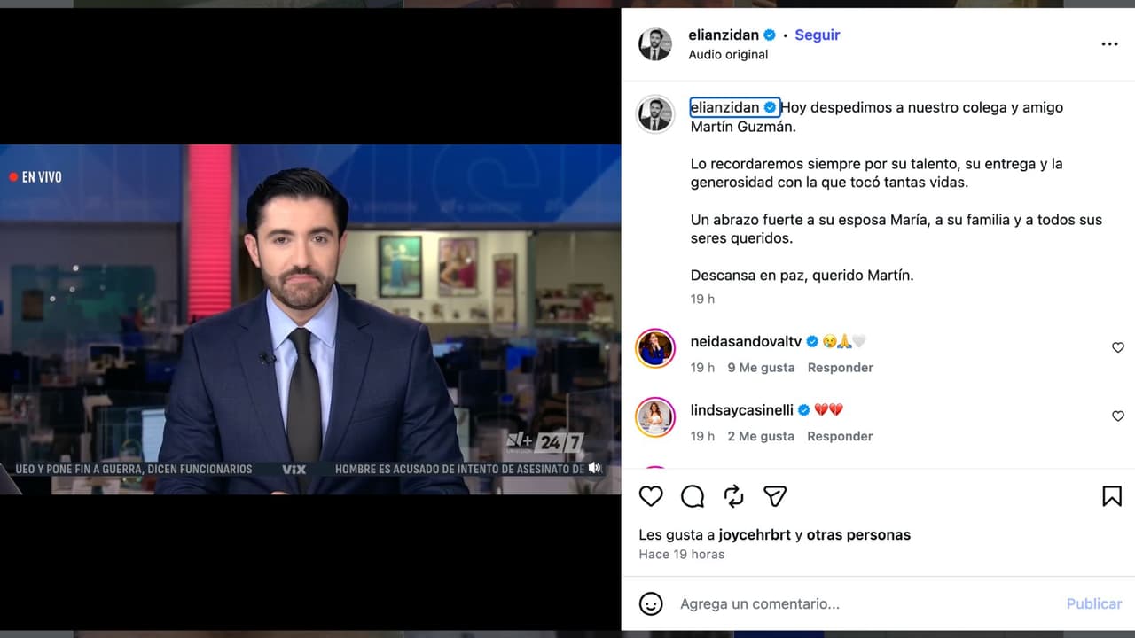 Elián Zidán lamentó el sensible fallecimiento del camarógrafo Martín Guzmán.