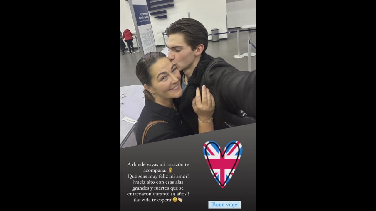La actriz publicó una foto junto a su hijo, quien se fue a Inglaterra
