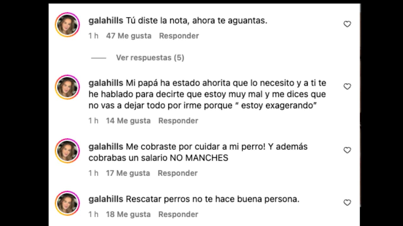 Supuesta cuenta alternativa de Gala Montes respondió a los videos que hizo su madre, la señora Crista Montes