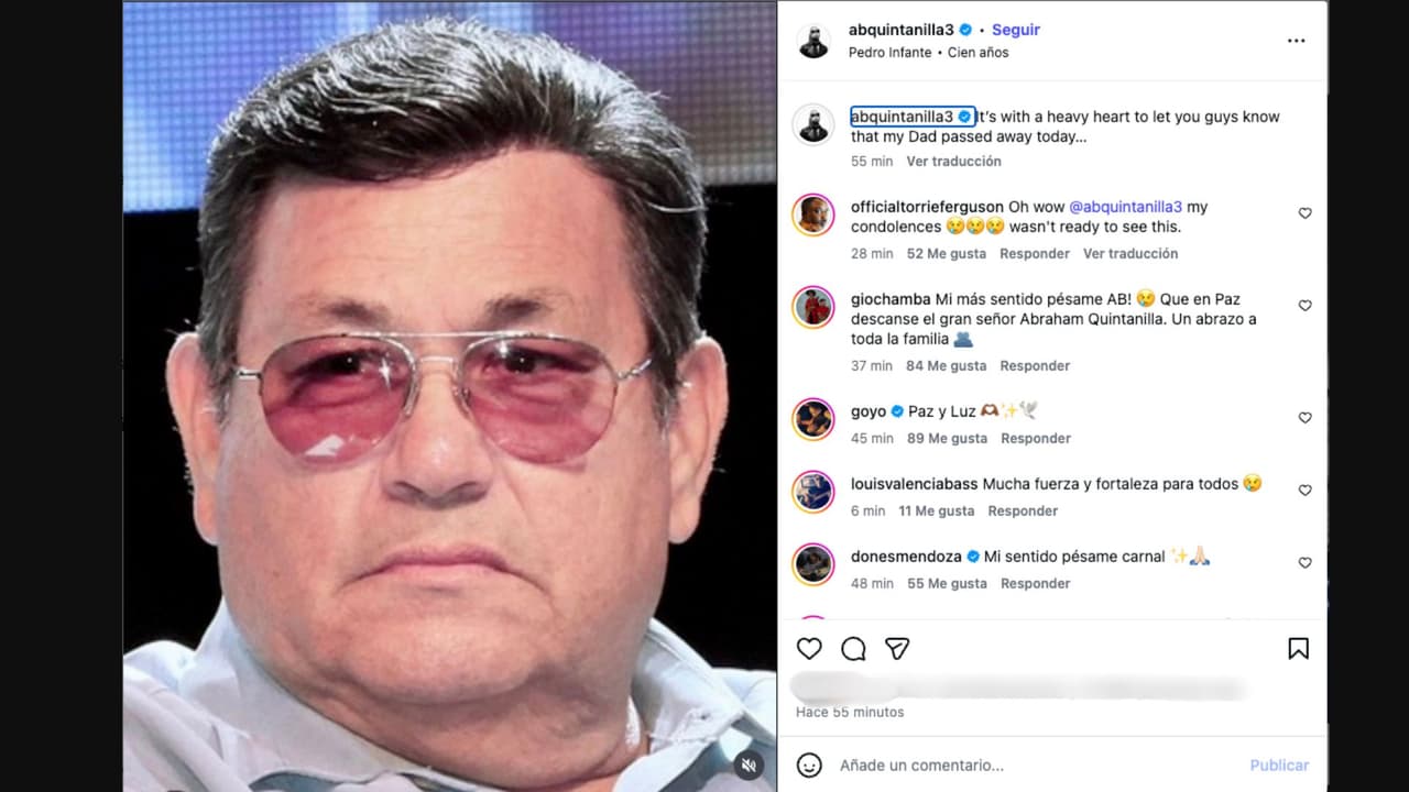 A.B. Quintanilla, músico y productor, anunció la muerte de su padre Abraham Quintanilla