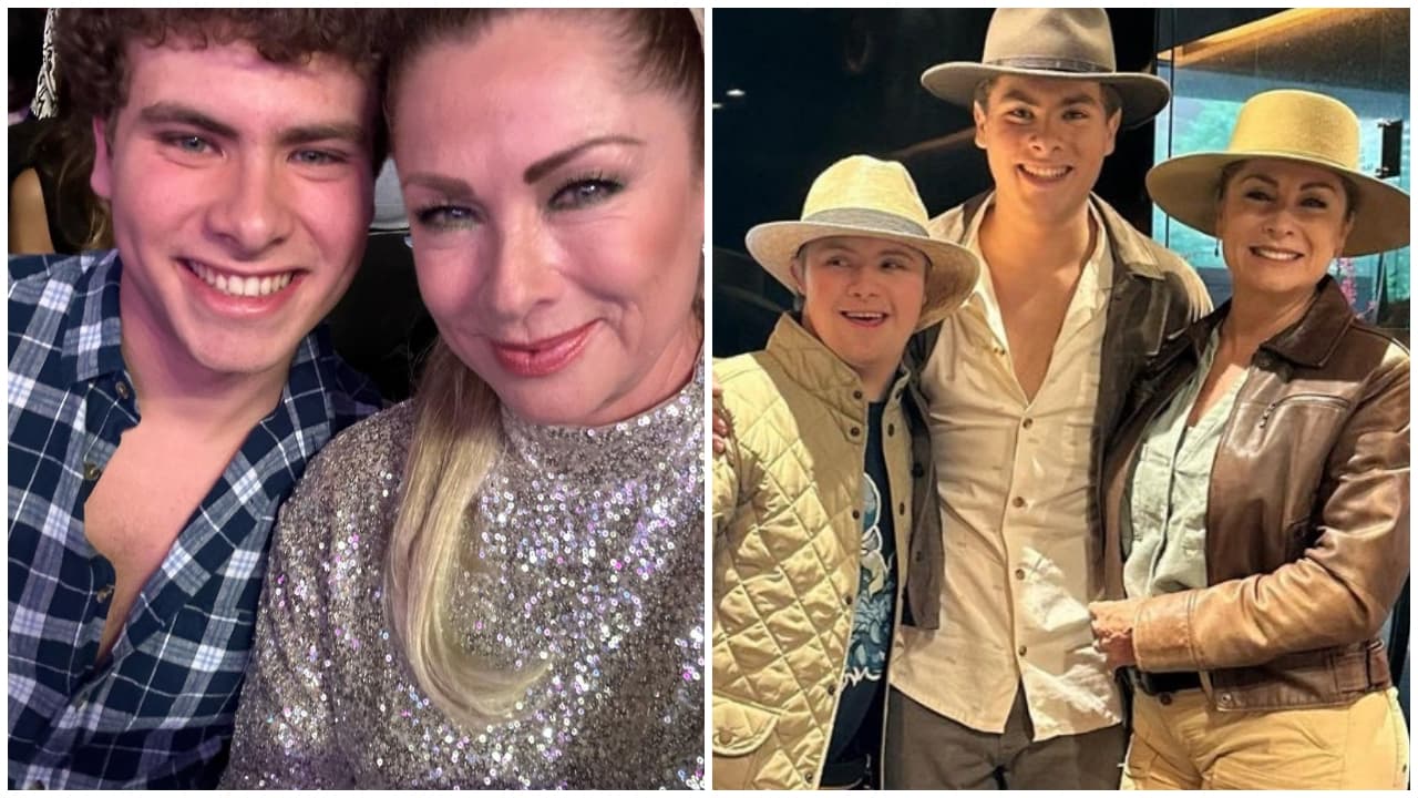 Lety Calderón y sus hijos Carlo y Luciano