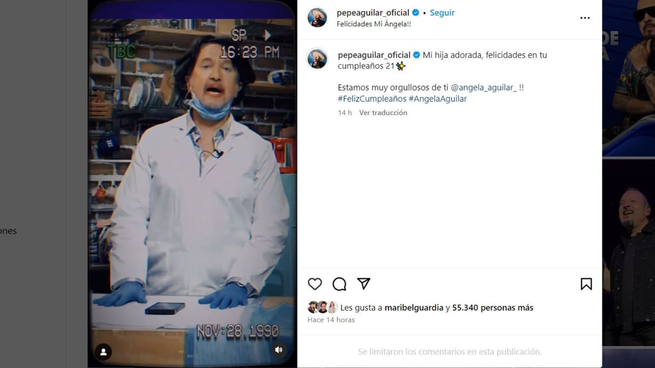 Pepe Aguilar manda mensaje de cumpleaños a su hija Ángela Aguilar.