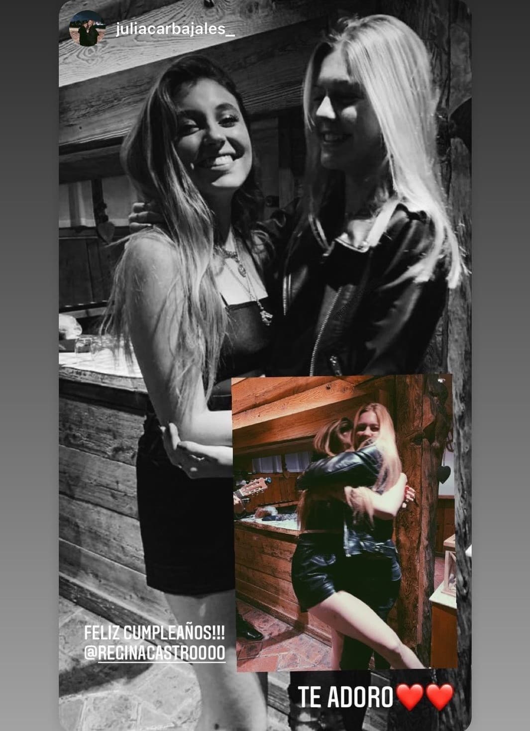 Y es que Regina replicó varias fotografías en las que aparece luciendo el mismo atuendo, una blusa negra de tirantes a juego con una minifalda, mientras recibe los abrazos de algunos amigos, que acompañaron las imágenes con tiernas palabras.