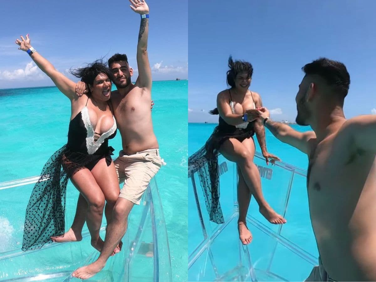 La influencer recibió el anillo de compromiso en un romántico velero.