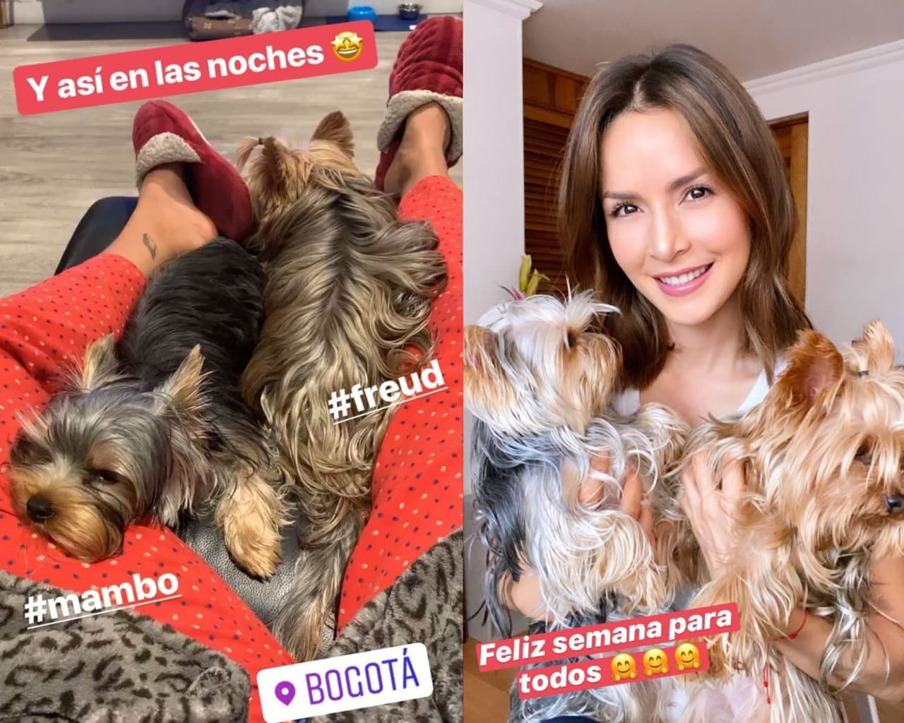 Carmen Villalobos muestra con quién duerme.