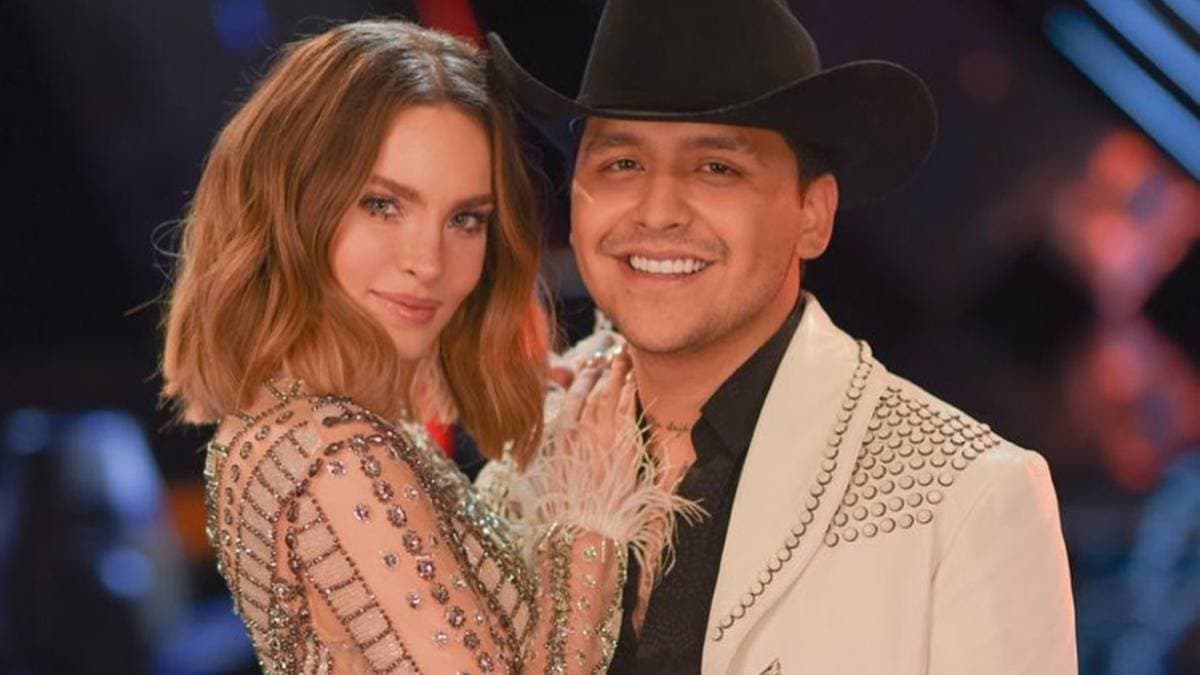 Belinda le da beso a exconductor de Hoy y Christian Nodal impacta por su reacción