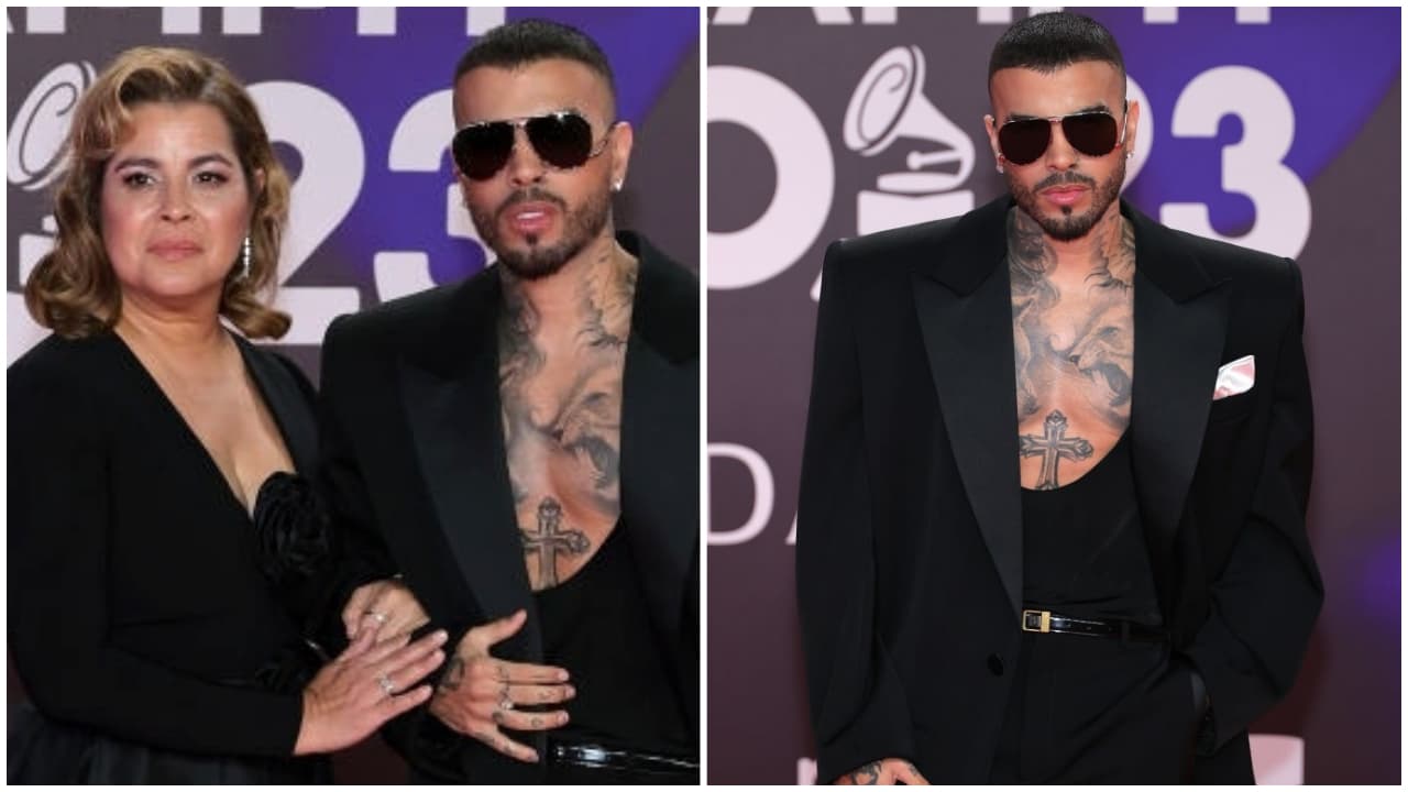 Rauw Alejandro en la alfombra roja de los Latin GRAMMY 2023