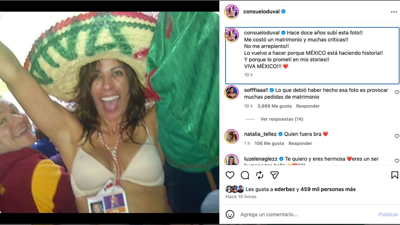 Consuelo Duval revive fotografía y así reaccionan famosos como Eugenio Derbez.