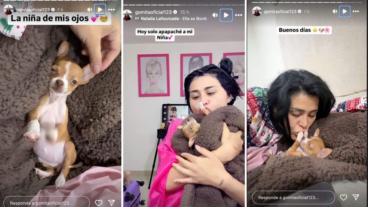 'Gomita' con su perrita Xela.