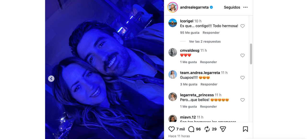 Andrea Legarreta deja en shock por romántica foto con su novio y él sorprende con reacción