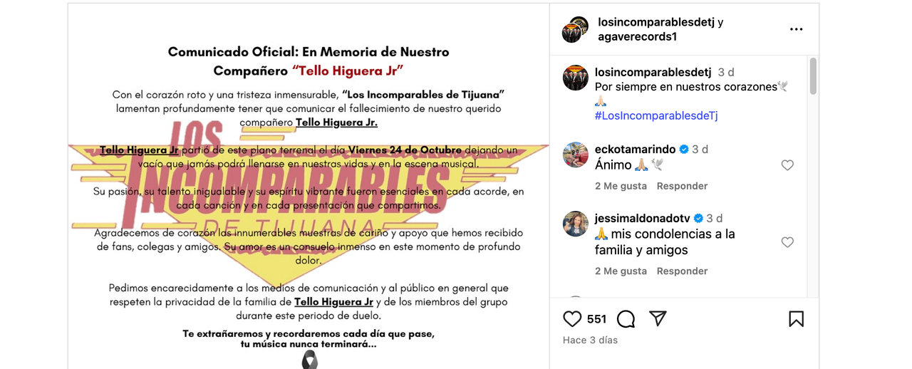 Los Tucanes de Tijuana están de luto tras repentina muerte y entre lágrimas se despiden: “Nos encontramos con el corazón roto”