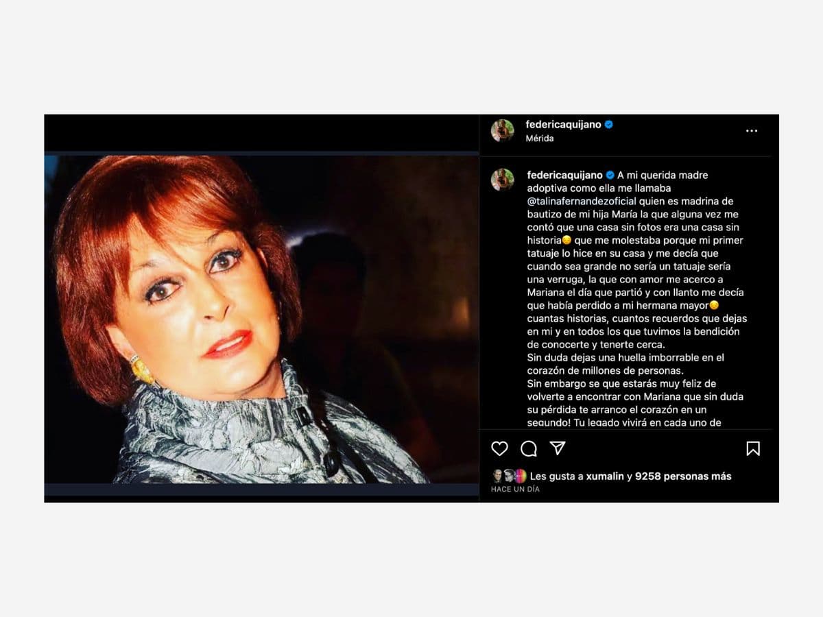 Federica Quijano le dio el último adiós a Talina Fernández.