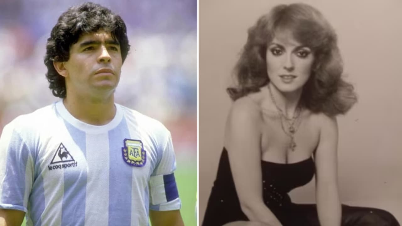 Merle Uribe y Diego Armando Maradona.