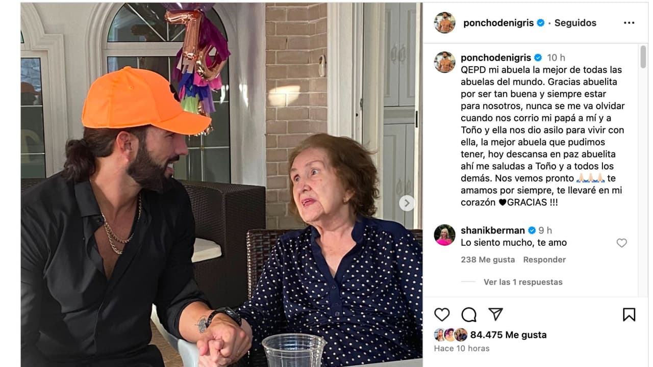 Poncho de Nigris está de luto: despide a su abuela.