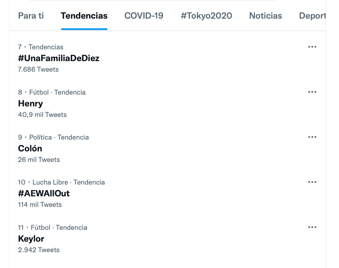 #UnaFamiliaDeDiez en tendencia en Twitter