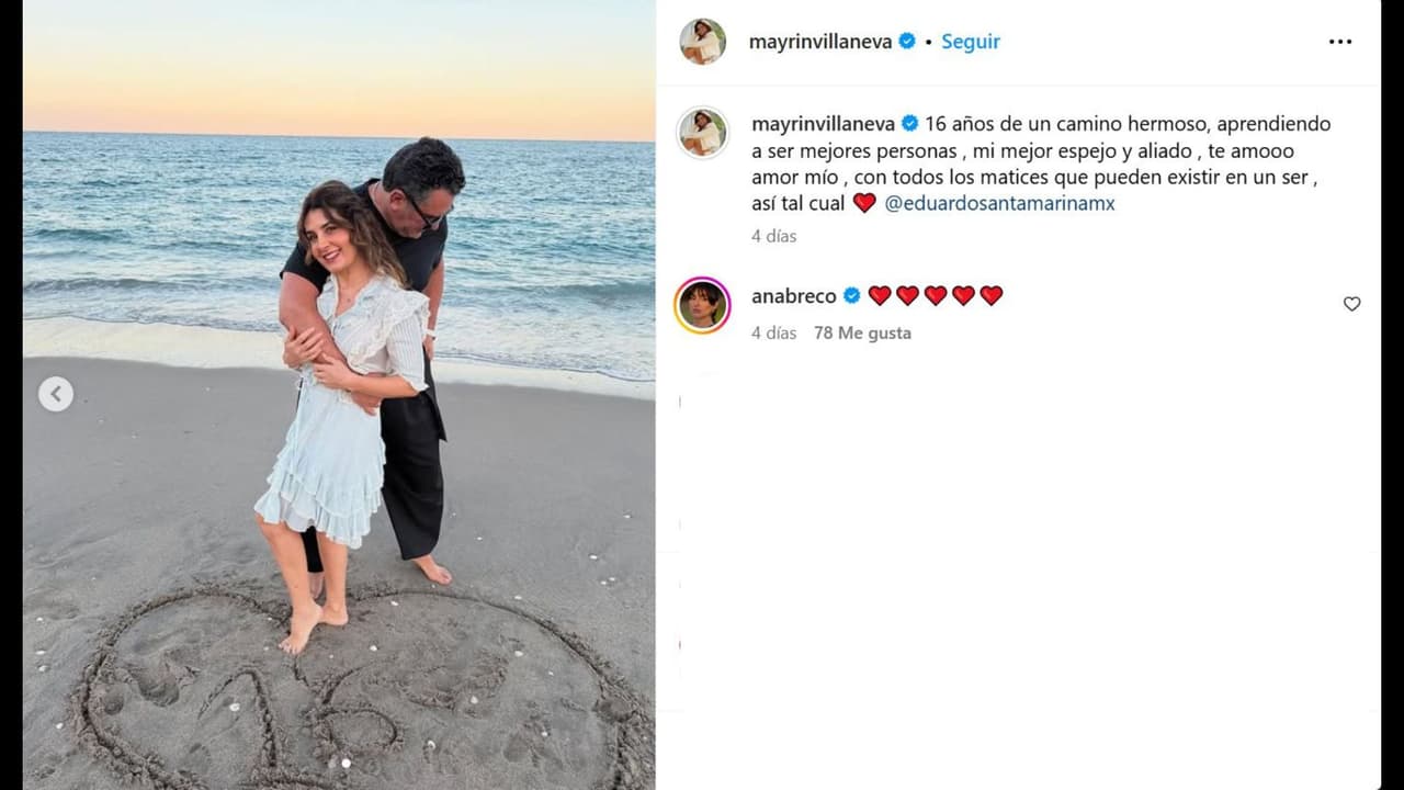 Eduardo Santamarina y Mayrín Villanueva cumplen 16 años de casados
