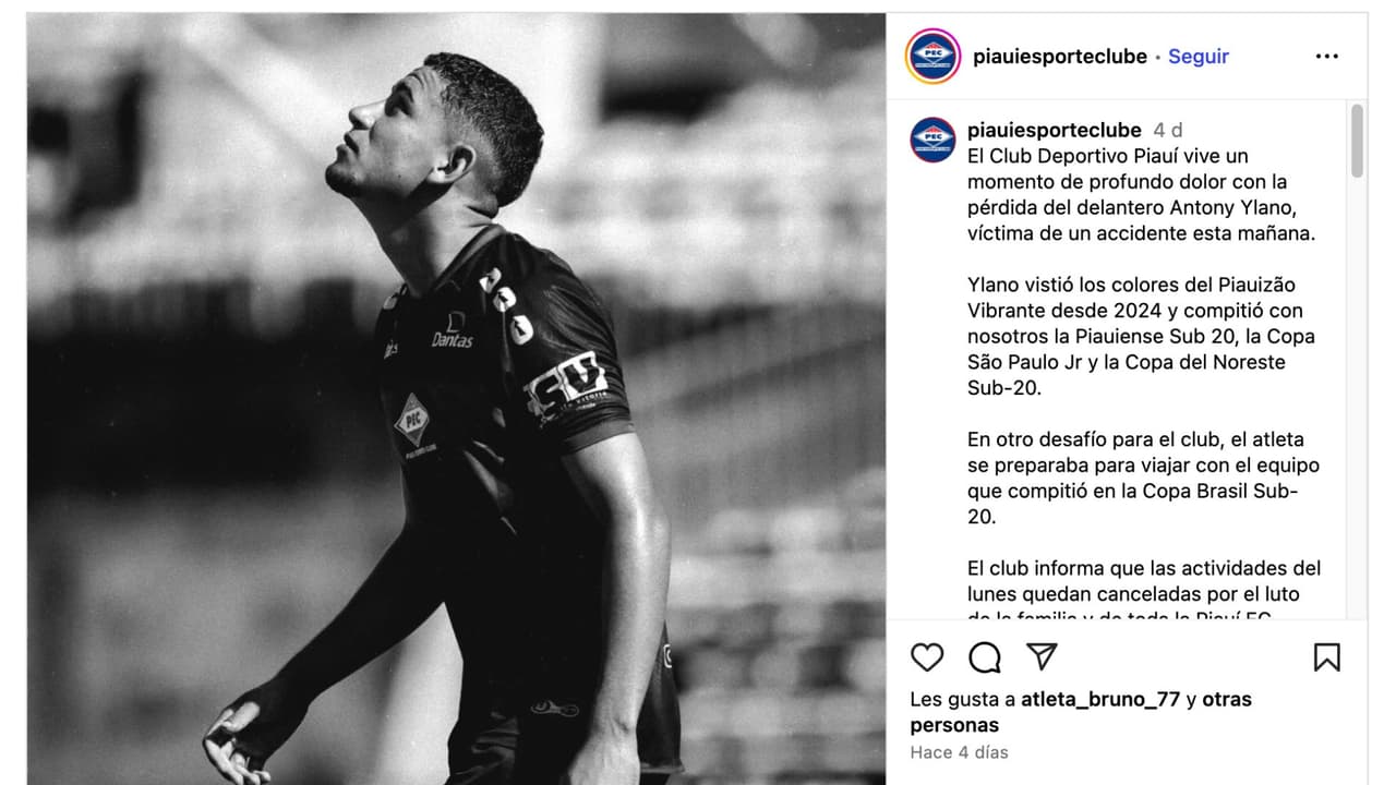 Antony Ylano muere a los 20 años.