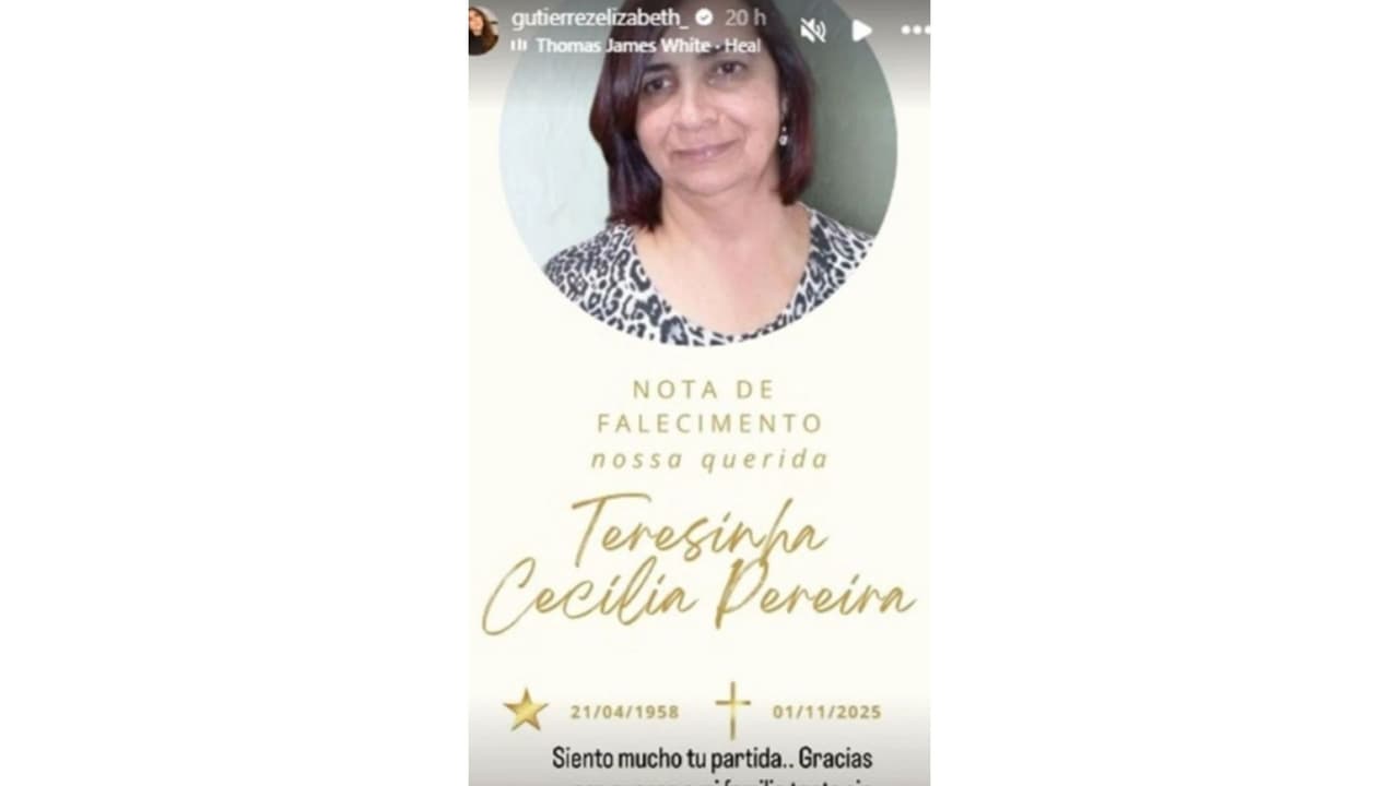 Elizabeth Gutiérrez de luto, se despide de ser querido.