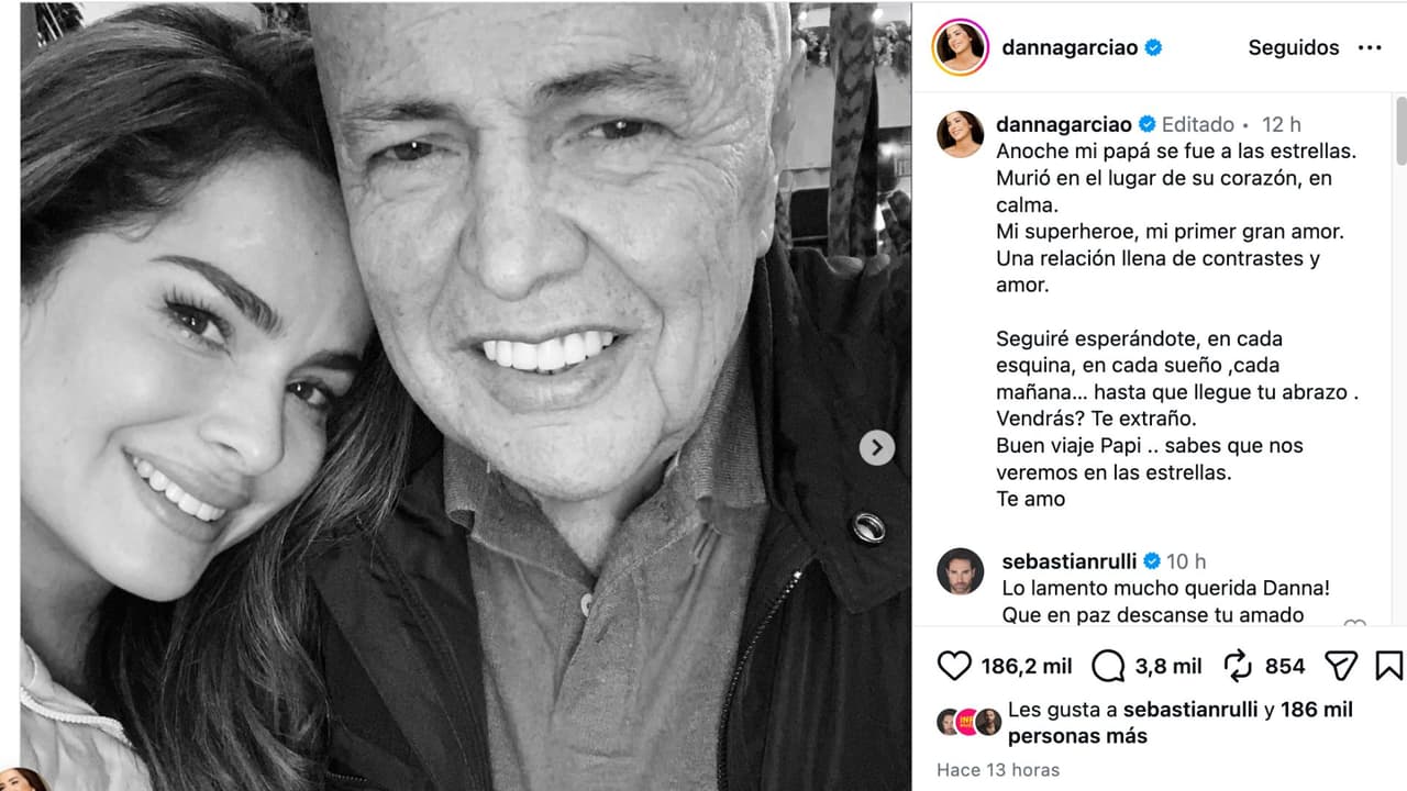 Danna García anuncia la muerte de su padre.