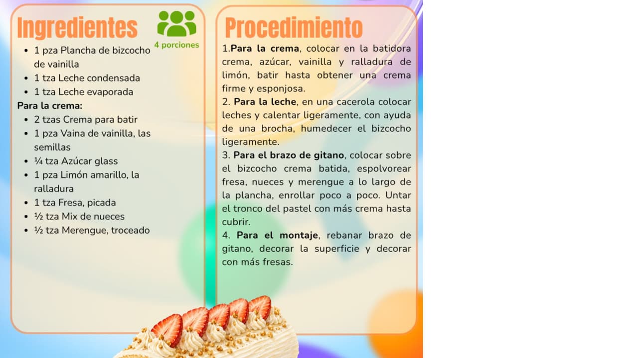 Receta brazo de gitano.