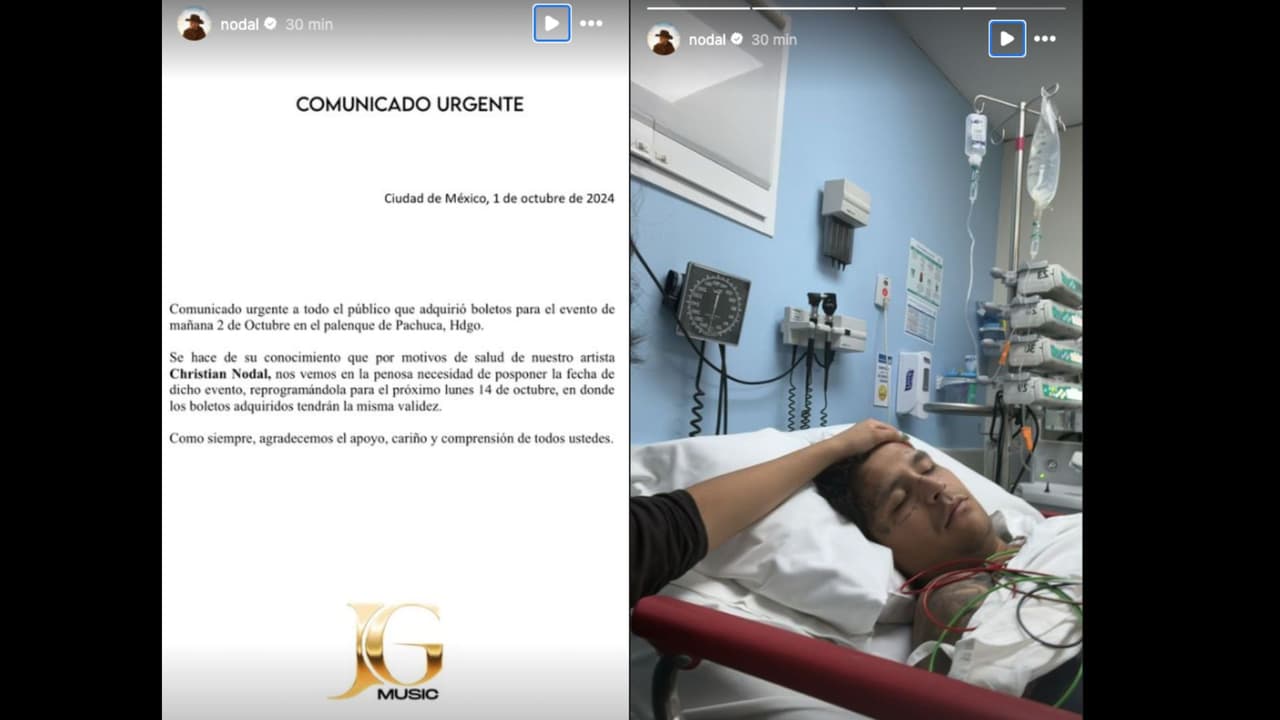 Christian Nodal pospone concierto en Hidalgo tras ser hospitalizado