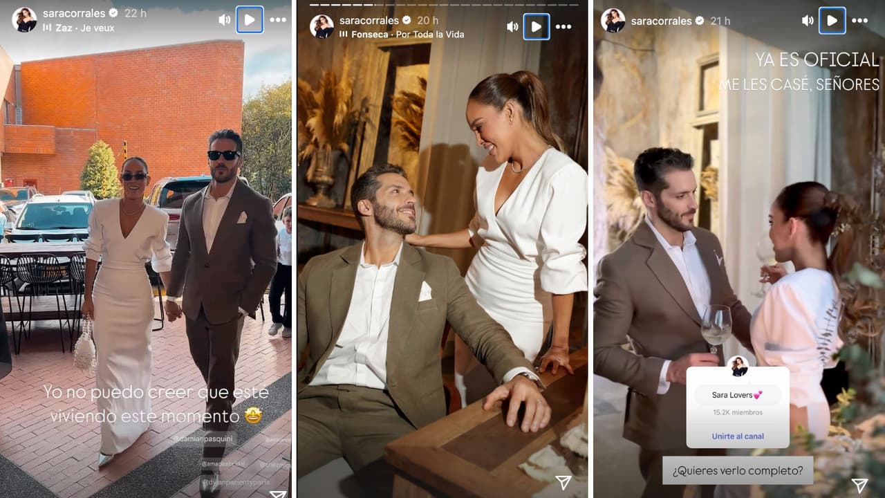 Sara Corrales publica primeras fotos de su boda civil.