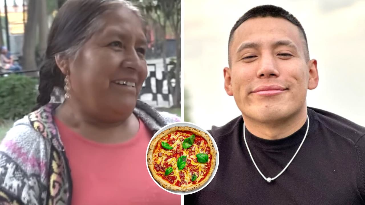 Abuelita cumple sueño de comer pizza por primera vez en su vida y el video te hará llorar