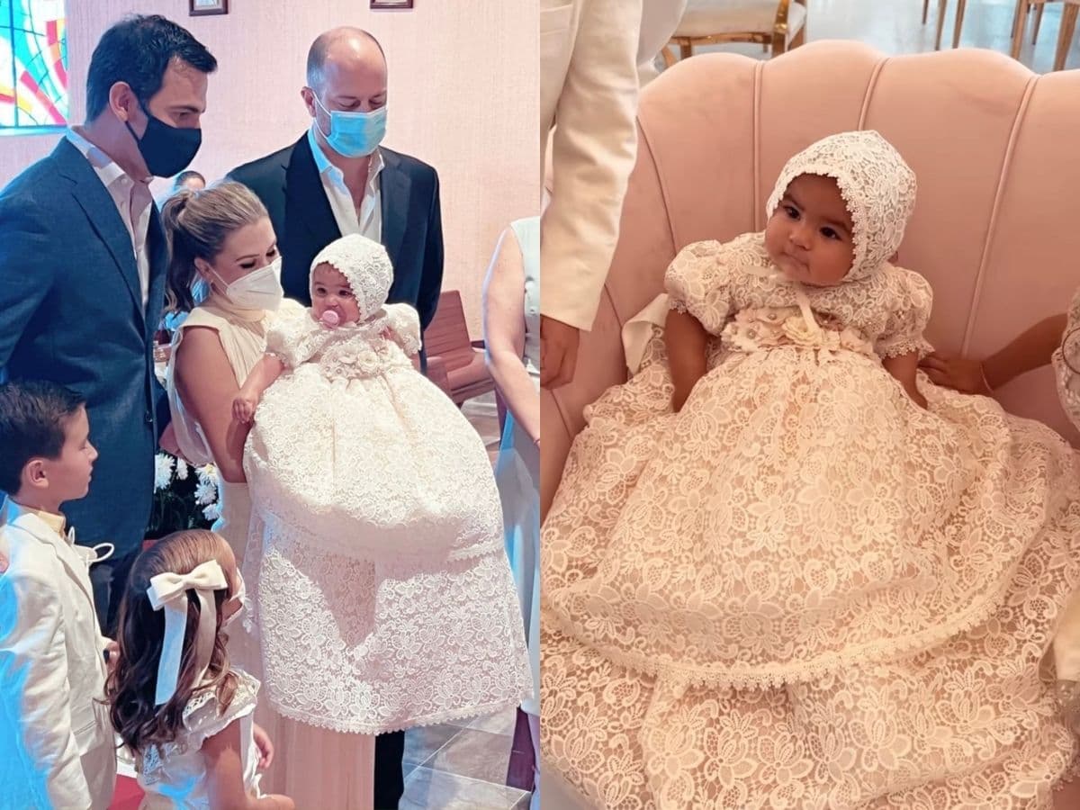 Florencia de Saracho celebra el bautizo de su hija.