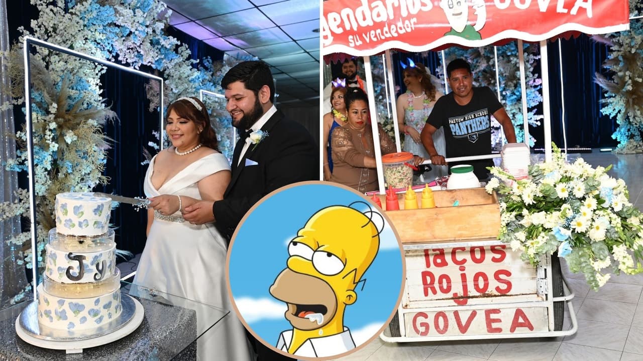 Novios llevan puesto de tacos a su boda y sus invitados son la envidia de Internet: "¡Que me invite"