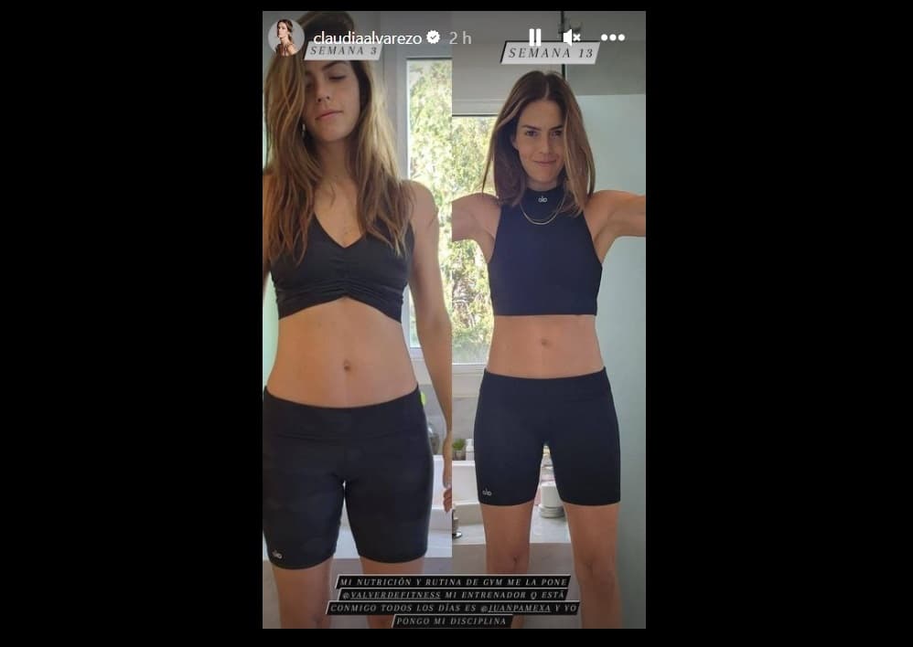Claudia Álvarez comparte los resultados de ejercitarse y comer sano luego de 13 semanas.