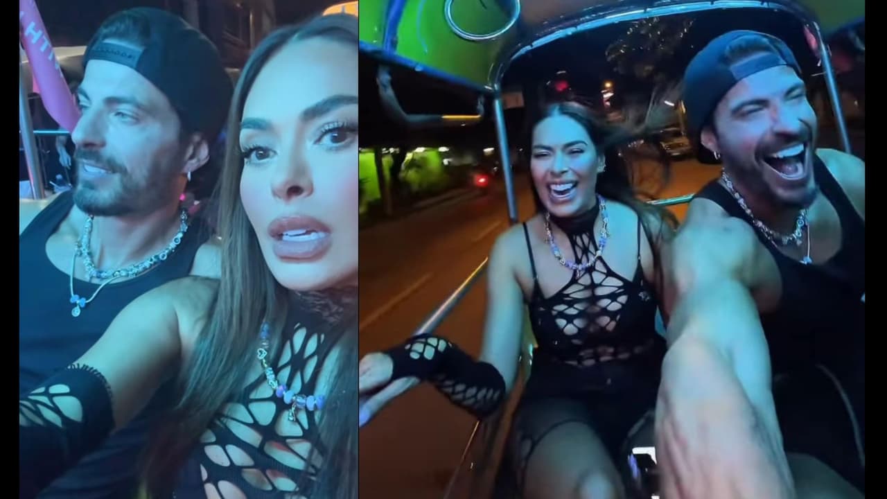 Galilea Montigo y su novio recorrieron la ciudad de Bangkok en un 'mototaxi'