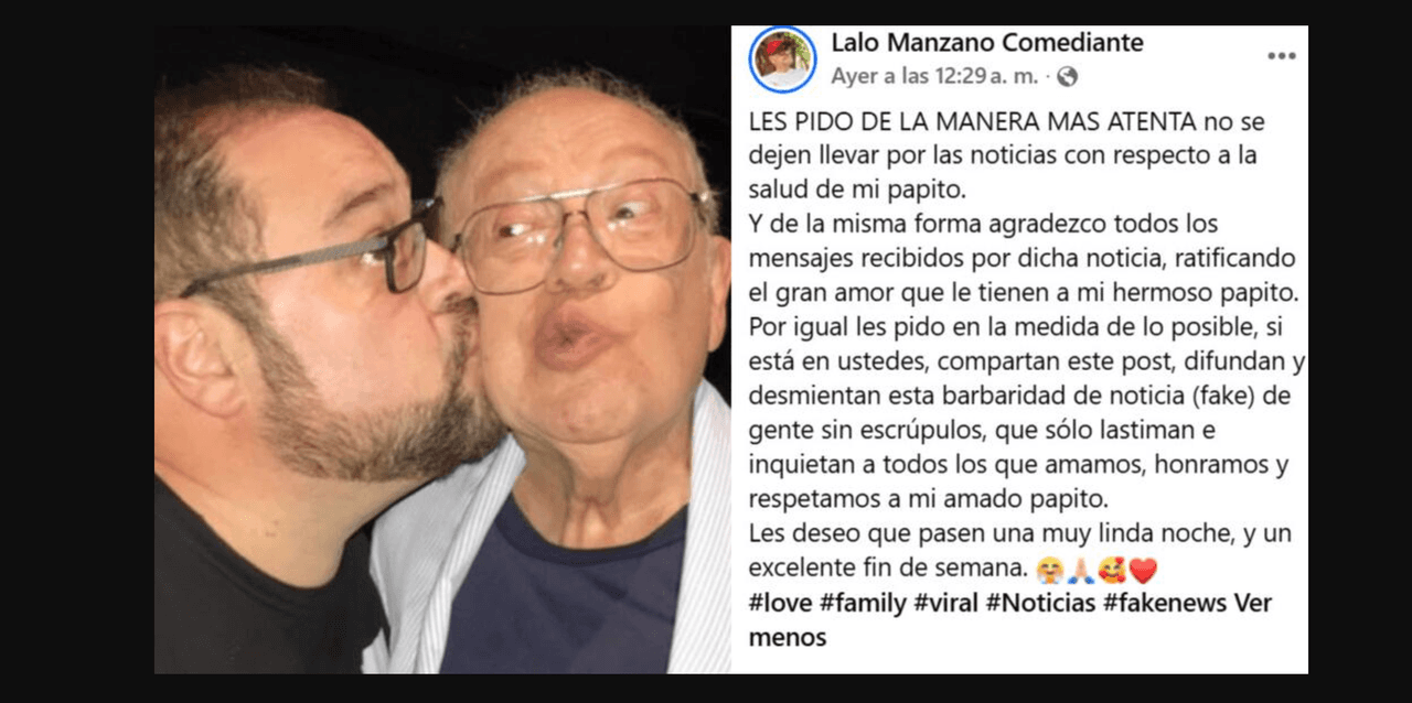 ¿Muere Eduardo Manzano de Una Familia de Diez? Esto se sabe del primer actor