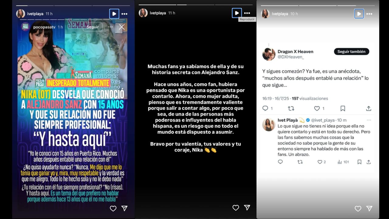 Ivet Playà retoma sus redes sociales para lanzar nuevas acusaciones contra Alejandro Sanz
