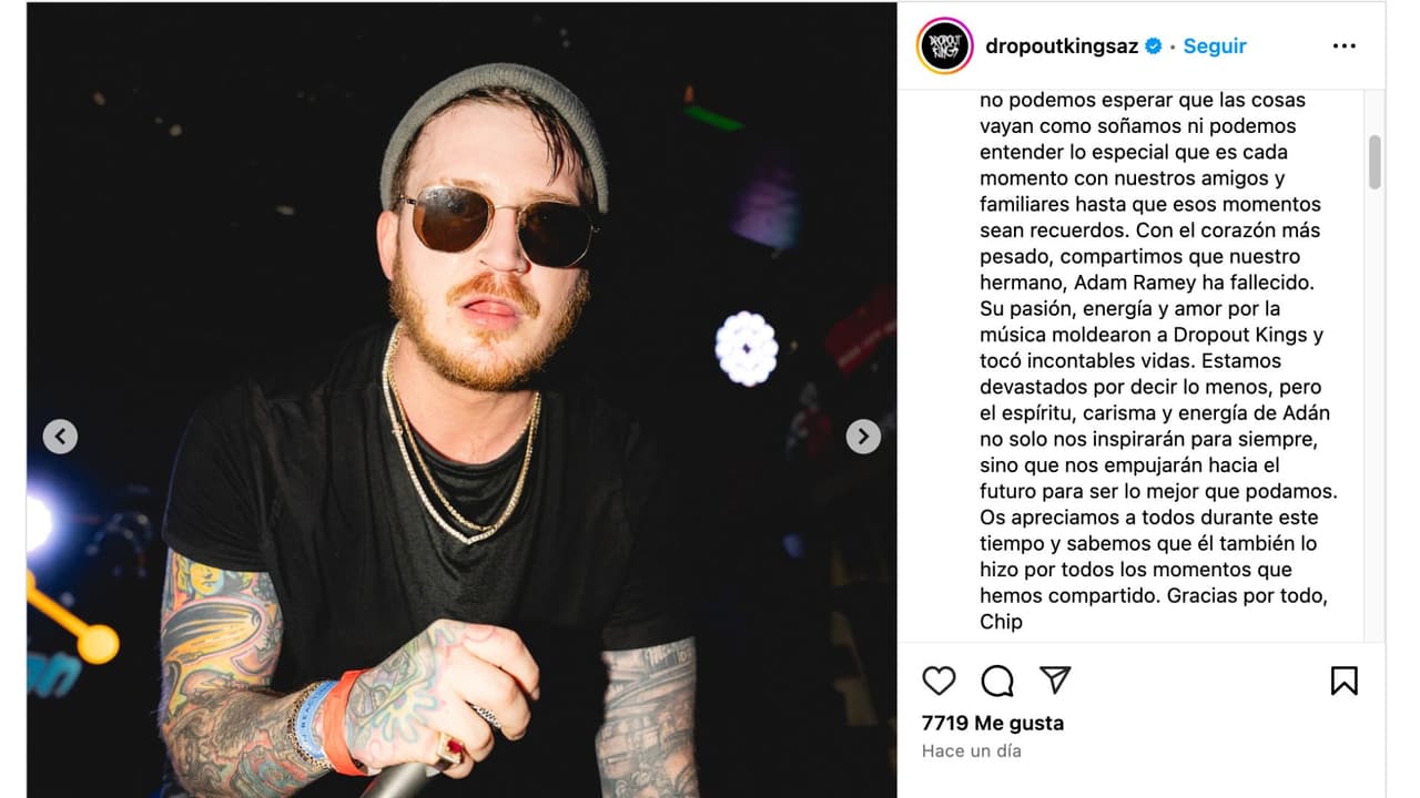 Muere Adam Ramey, vocalista de la banda 'Dropout Kings'.