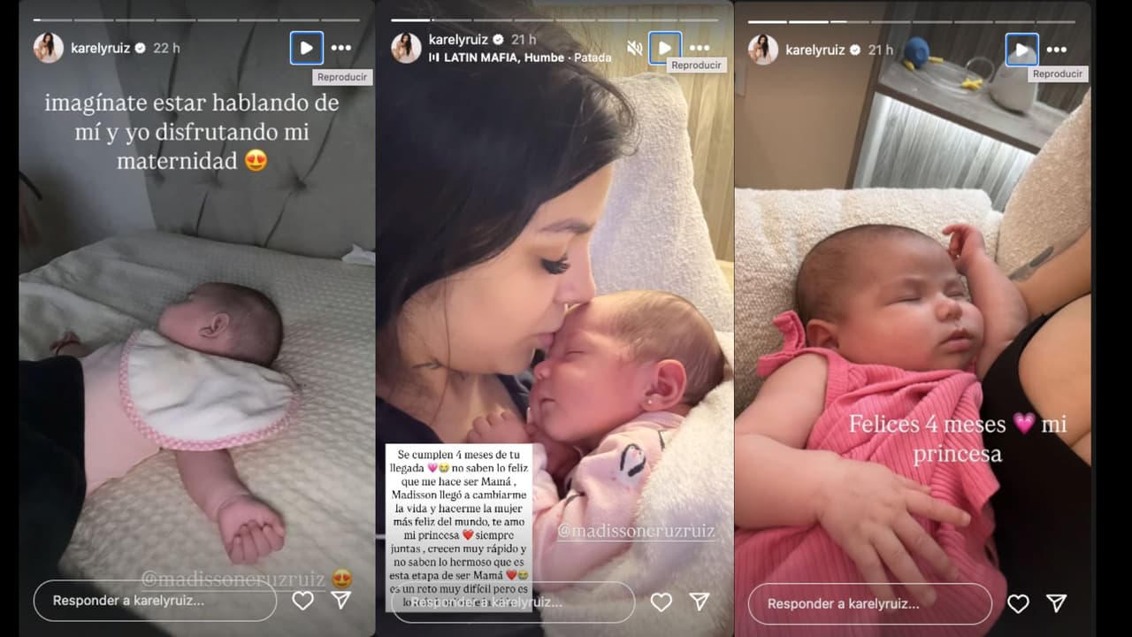 Karely Ruiz celebra los primeros 4 meses de su hija Madisson