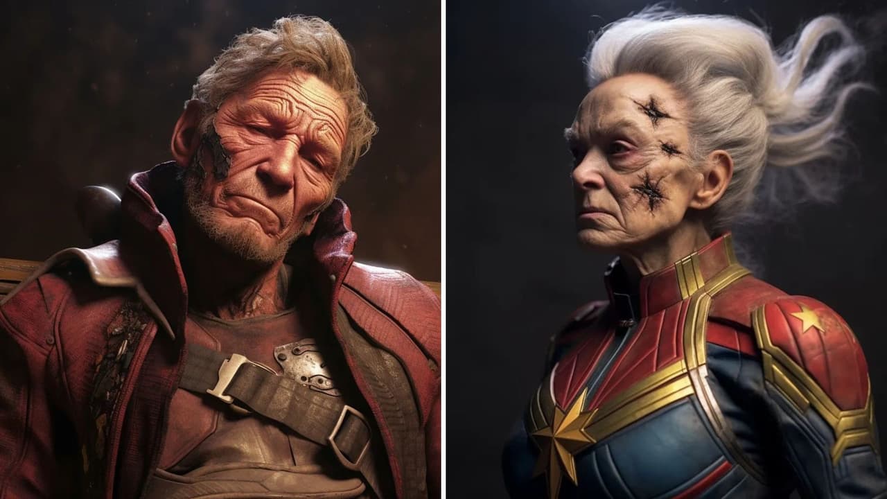 Artista muestra cómo se verían Star-Lord y Capitana Marvel si fueran adultos mayores