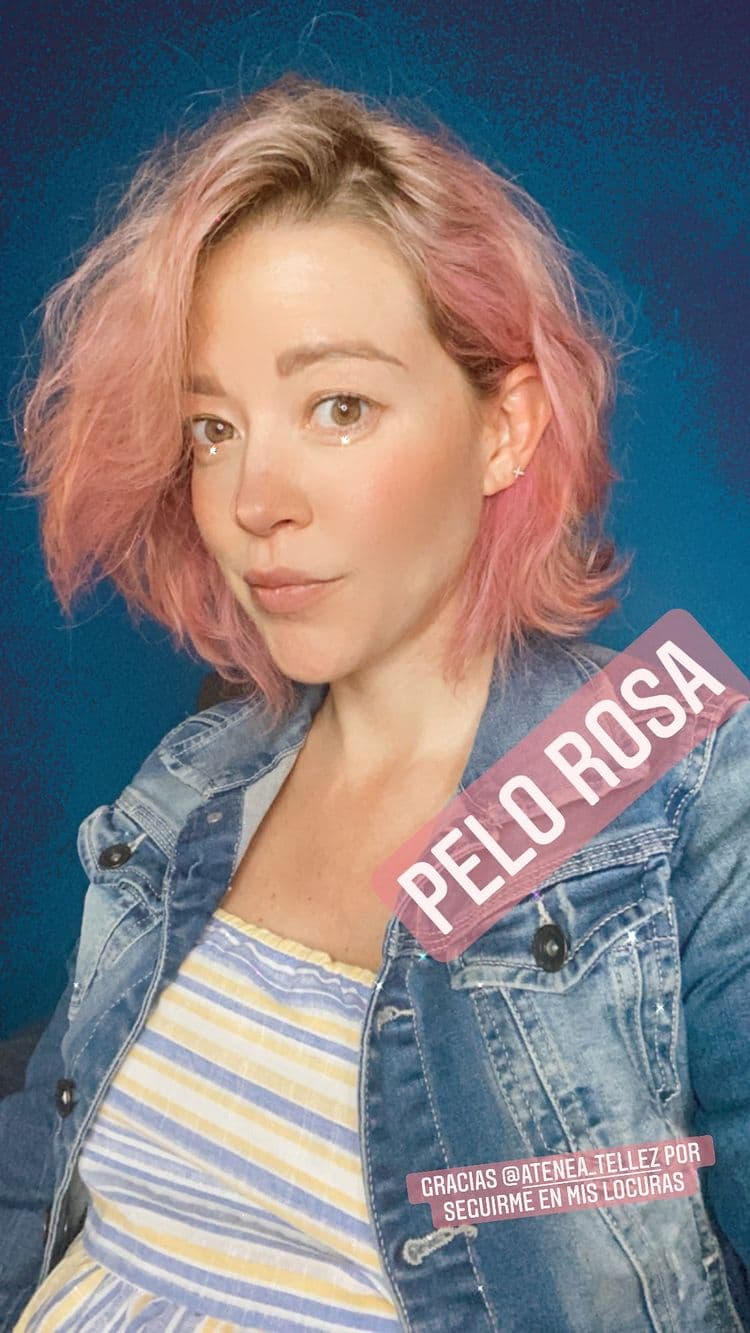 Fernanda Castillo por fin se pintó el cabello de rosa a poco tiempo del nacimiento de su hijo Liam