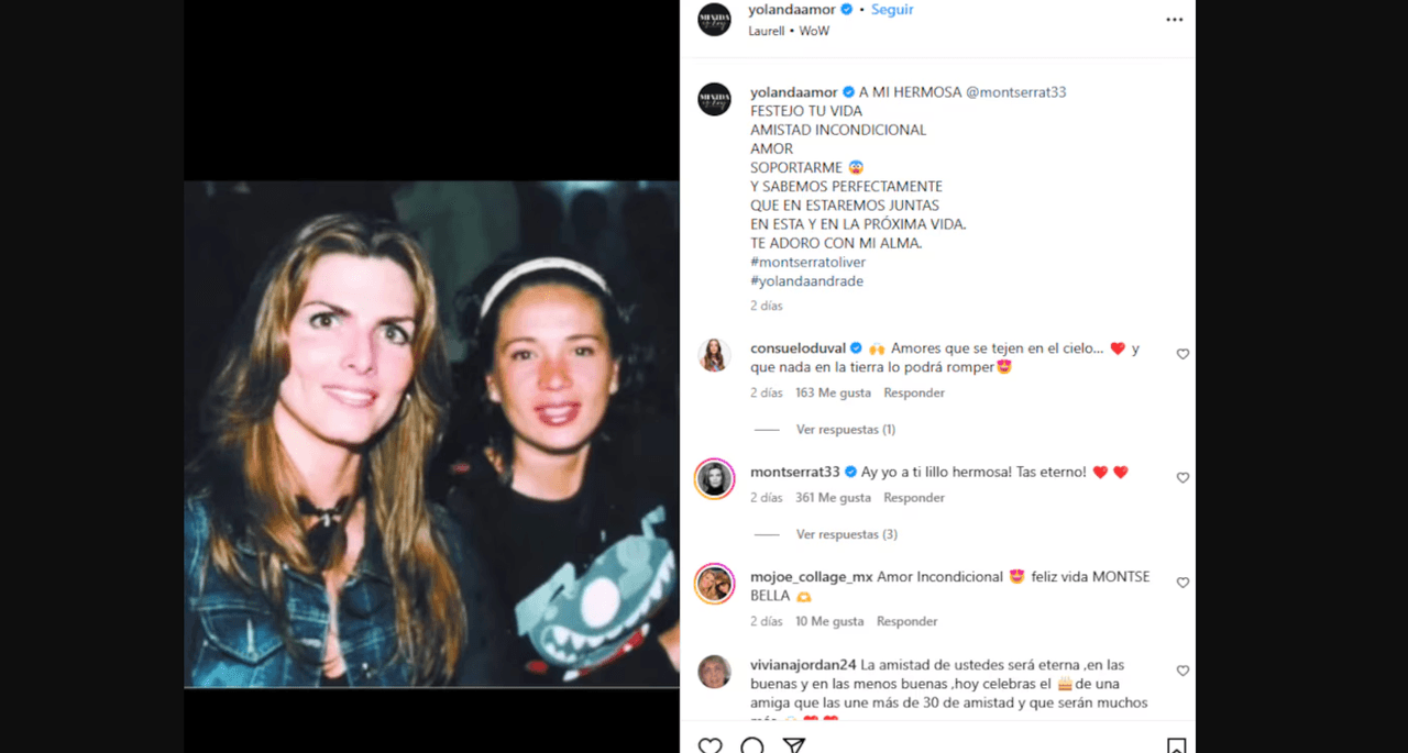 Yolanda Andrade le dedicó conmovedoras palabras a Montserrat Oliver