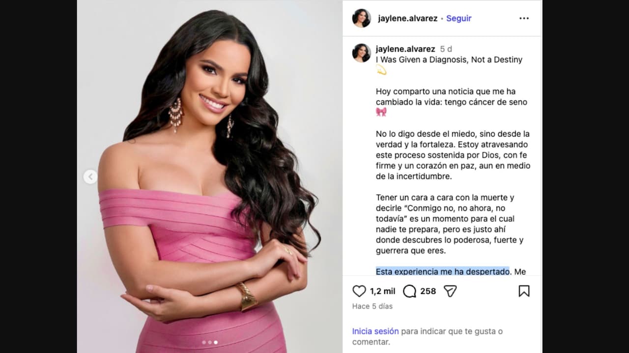 Jaylene Álvarez, exparticipante de Miss Universo Puerto Rico, anuncia que padece cáncer
<br>