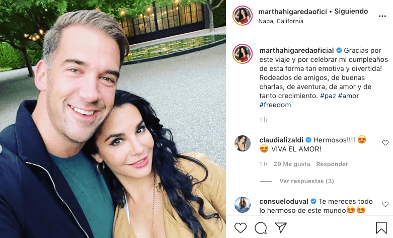 Martha Higareda dedica romántico mensaje a Lewis Howes.