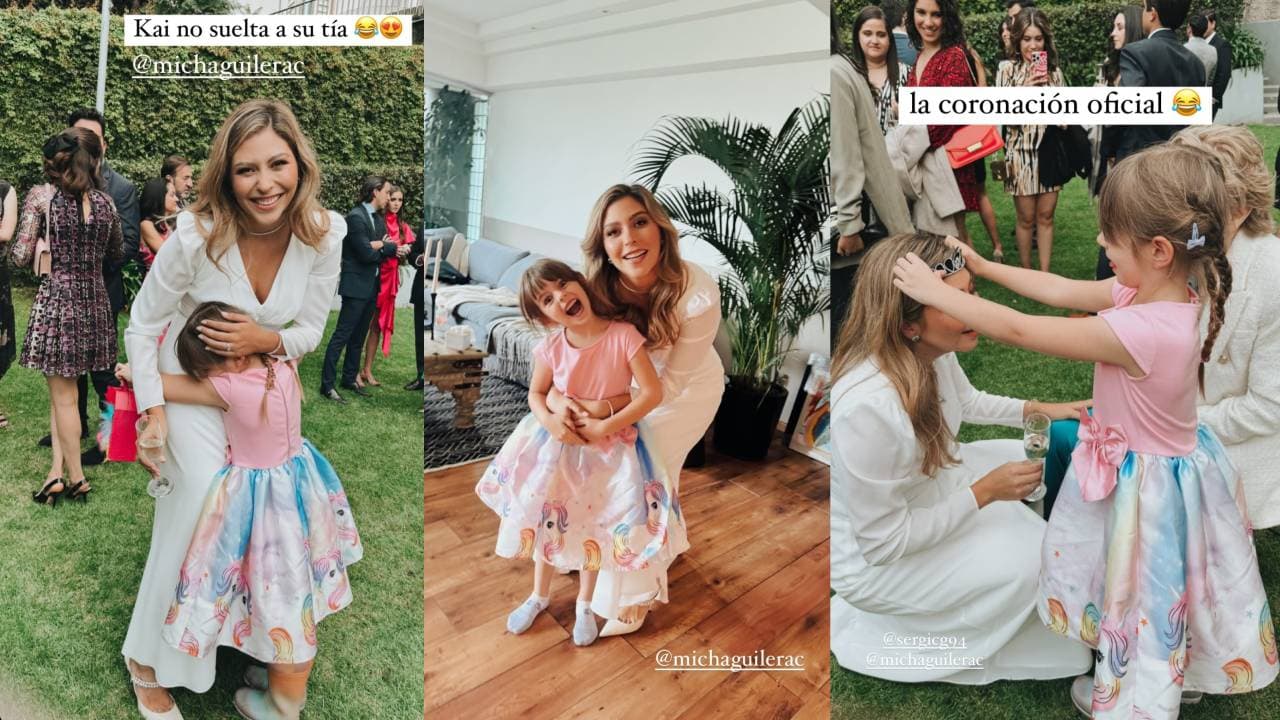 Kailani fue la más feliz en la boda de su tía Michelle