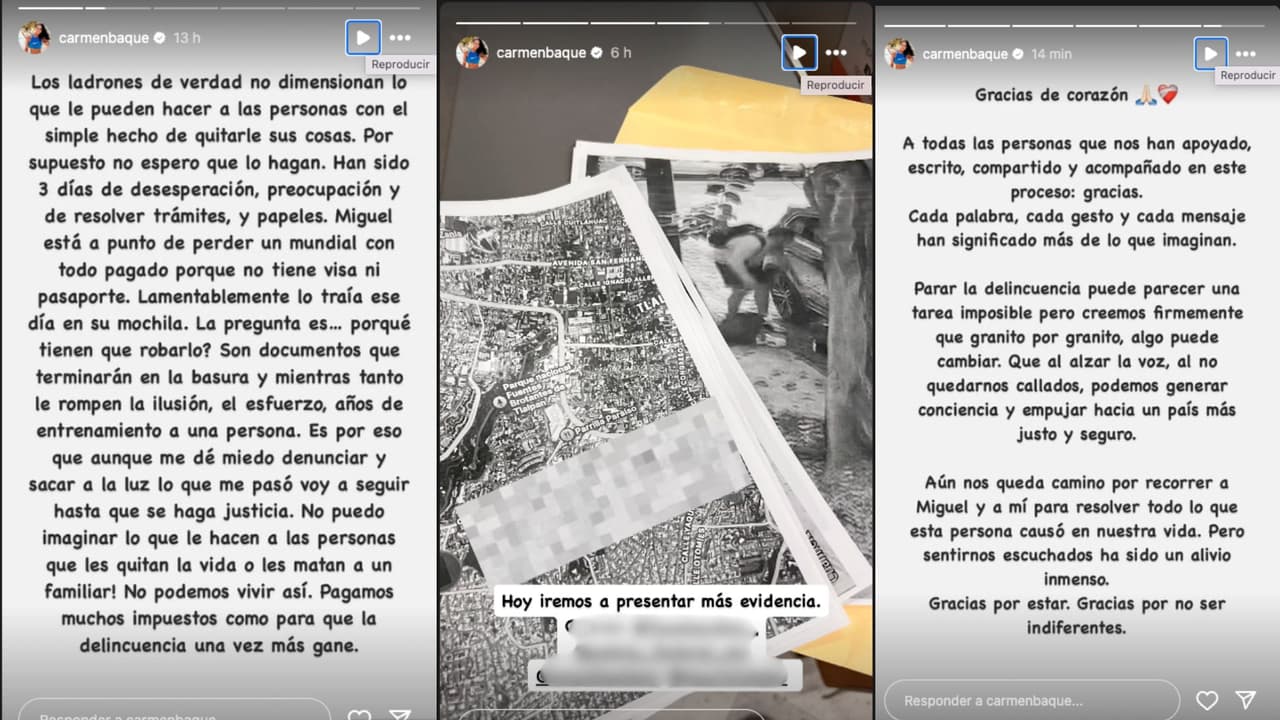 Tras denunciar el robo que sufrió, Carmen Baqué agradece a las personas que la han apoyado